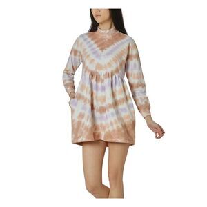 ULTRA FLIRT Womens Purple Mock Neck Tie Dye Mini Shift Dress XL